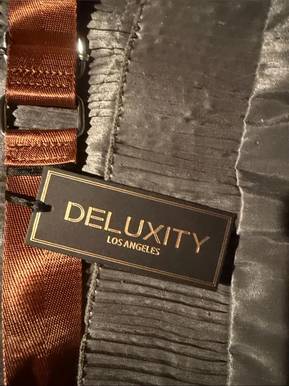 Deluxity Quilted Tan Crossbody Bag with Adjustable Strap